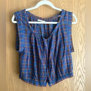 Doen Plaid Sleeveless traveler Top